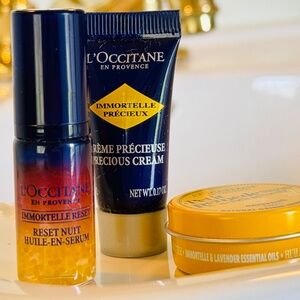 L'Occitane Immortelle Overnight Reset Oil-in-Serum + Precious Cream Petit Remedy